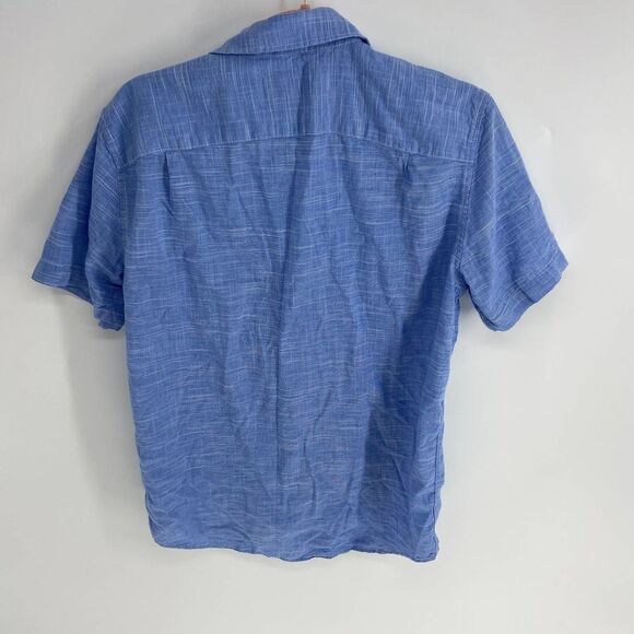 American Eagle Blue Short Sleeve Button Up Collared shirt Mens Small - Picture 5 of 6
